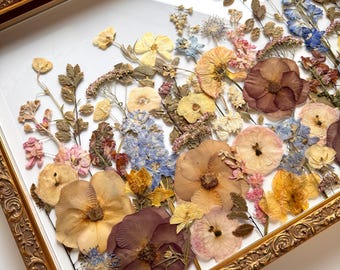 Preserved Wedding Bouquet | Framed Wedding Flowers | Preservation | Pressed Bridal Bouquet with Invitation