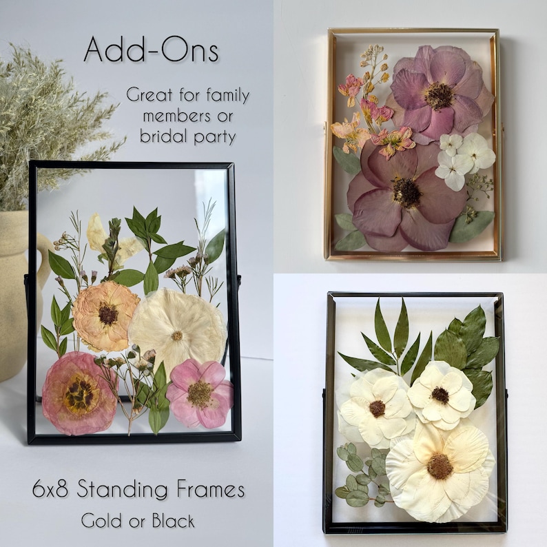Pressed Bridal Bouquet with Invitation | Preserved Wedding Bouquet | Framed Wedding Flowers | Bouquet Keepsake | Bridal Bouquet Preservation image 7
