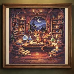 The Wizard's Study - Counted Cross Stitch Pattern - PDF Download