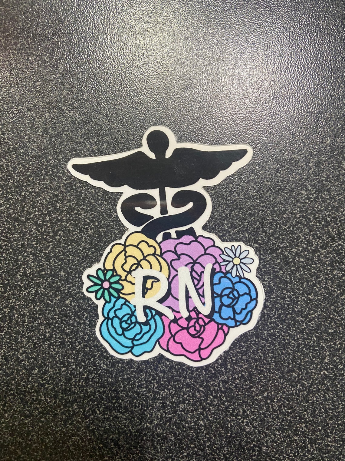 Customizable Medical Symbol w/ Flowers Nursing Medical Etsy