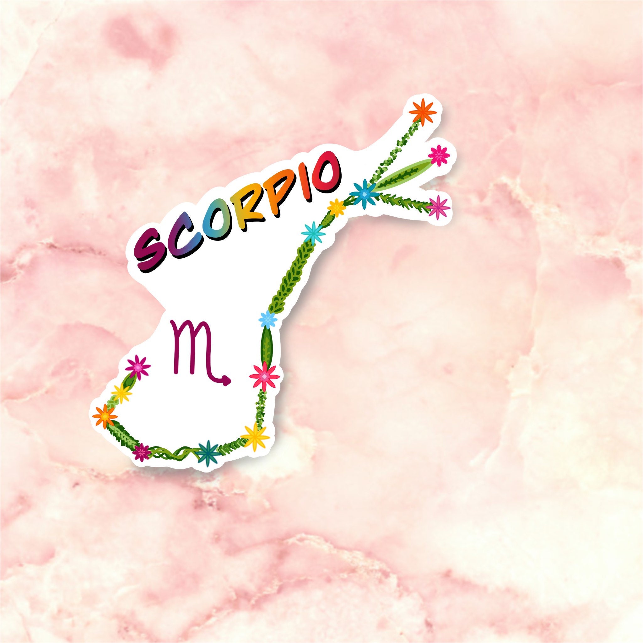 Scorpio Flower Constellation Zodiac Signs ScratchResistant Etsy
