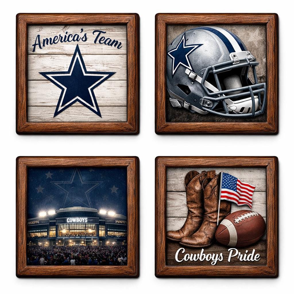 Dallas Cowboys Kitchen Decor Office Set of 4 Refrigerator Magnets - Etsy