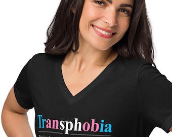 Transphobia funny trans pride Women's v-neck tee - best transgender shirt