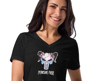 Punishe/her relaxed v-neck t-shirt