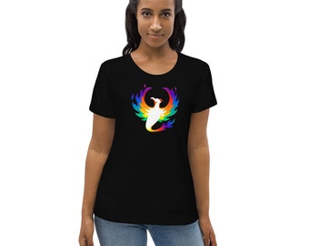 LGBT Pride Women's fitted eco tee - LGBTQIA+ t-shirt with rainbow phoenix