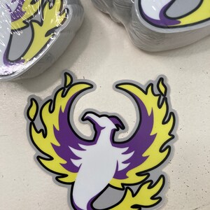 Non-binary Phoenix Sticker 3x3 image 2