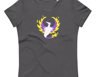 Nonbinary phoenix Women's fitted eco tee non-binary enby pride