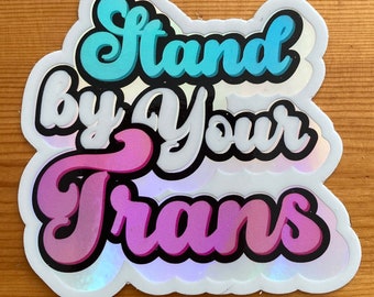 Stand by Your Trans 3x3 foil sticker - transgender pride funny