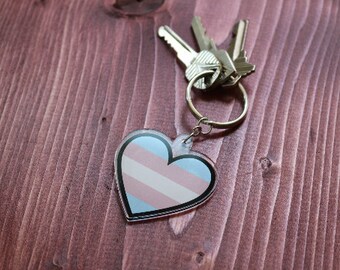 Transgender heart keychain