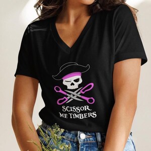 Scissor Me Timbers relaxed v-neck t-shirt