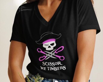 Scissor Me Timbers relaxed v-neck t-shirt