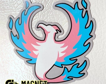 Transgender Phoenix Magnet - 3x3, trans pride logo from The Transgender Show