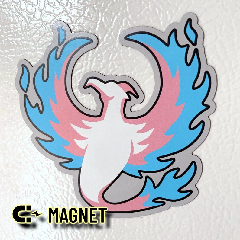 Transgender Phoenix Magnet 3x3, trans pride logo from The Transgender Show image 1
