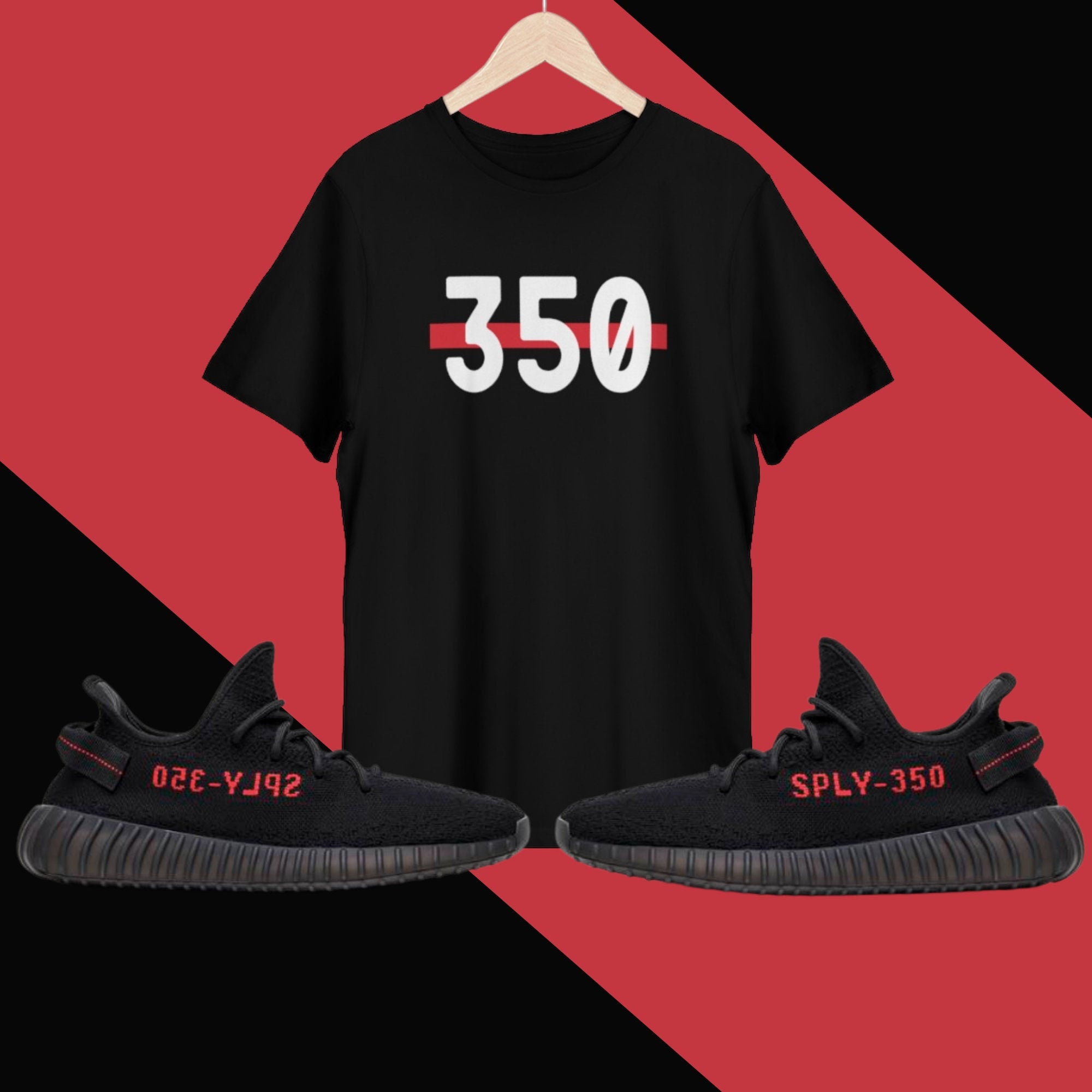 Yeezy Boost 350 V2 Black Red Unisex T-Shirt Match Shirt To | Etsy