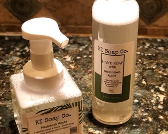Foaming hemp hand soap refills - moisturizing & nourishing foaming hand soap - choose a scent - 8 oz refill bottles