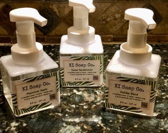 Handmade all-natural, high-quality foaming hemp hand soap - moisturizing & nourishing hand soap - choose a scent - 8 oz bottles