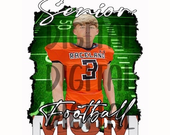 Senior Football Mom PNG | Add Your Own Photo | Custom Photo Shirt Design | Sublimation File | Game Day Mom Shirt | Digital Download