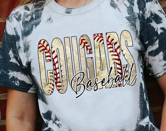 Cougars Baseball PNG / Cougars Sublimation Design / Cougars Download digitale / Baseball Sublimation / Digitale personalizzato / Cougars PNG