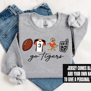 Go Tigers Orange Football PNG | Tigers Digital Download | Custom Digital | Tigers PNG | Tigers Football PNG