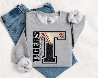 Tigers Baseball PNG, Game Day Team Shirt Design, Baseball Sublimation Graphic, School Spirit File, Instant Download