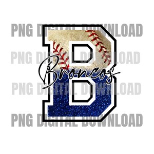 Broncos-honkbal, png | Sublimatieontwerp | Sublimatie-png | Digitale download | Honkbalsublimatie | Aangepast digitaal| Broncos-png