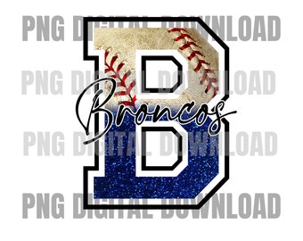 Broncos Baseball PNG | Projekt sublimacji | Sublimacja PNG | Pobieranie cyfrowe | Sublimacja baseballu | Niestandardowy cyfrowy| Broncos PNG