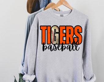 Tigers Baseball PNG, Game Day Team Shirt Design, Baseball Sublimation Graphic, School Spirit File, Instant Download