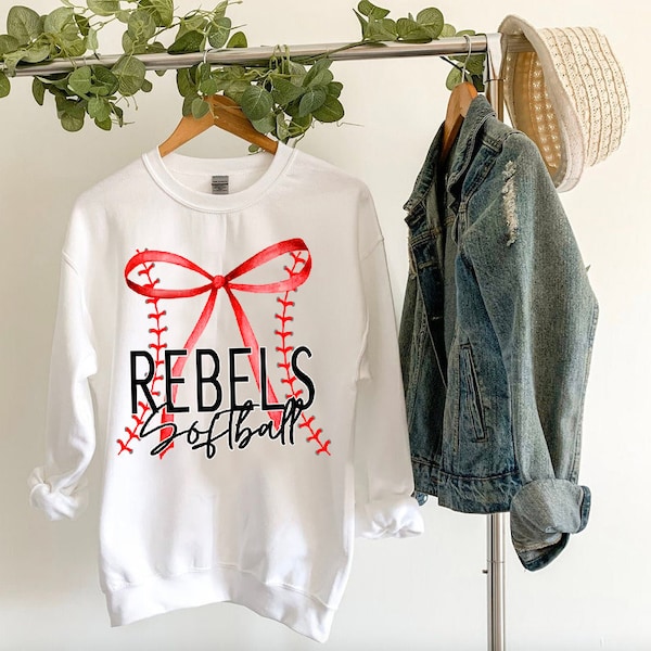 Rebels Softball PNG | Rebels Sublimation Design | Rebels Digital Download | Softball Sublimation | Coquette Bows Png | Rebels PNG