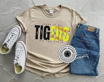 Leave it all on the field Tigers Softball PNG | Tigers Softball Png | Custom Digital | Tigers PNG