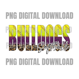 Bulldoggen Softball PNG | Bulldoggen Digitaler Download | Benutzerdefinierte Digital | Bulldogs PNG