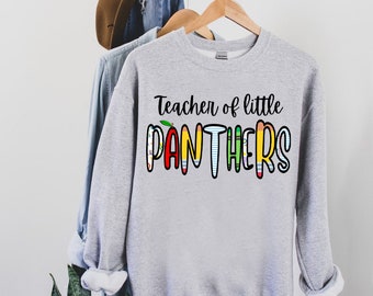 Teacher of Little Panthers PNG, School Teacher Shirt Design, Classroom Spirit Graphic, Mascot Sublimation File, Instant Download