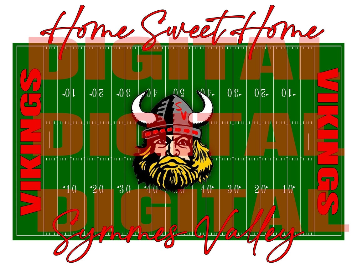 Symmes Valley Vikings football digital design Etsy