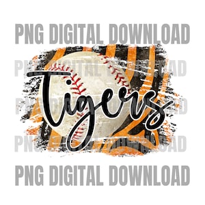 Tigers Baseball PNG | Tigers Digital Download | Custom Digital | Tigers PNG