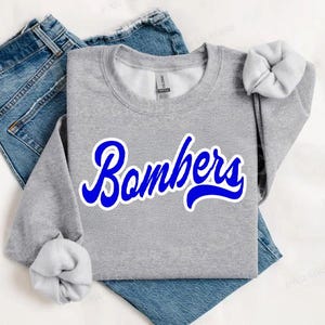 Bombers Royal Blue Cursive PNG | Bombers Digital Download | Custom Digital | Bombers PNG