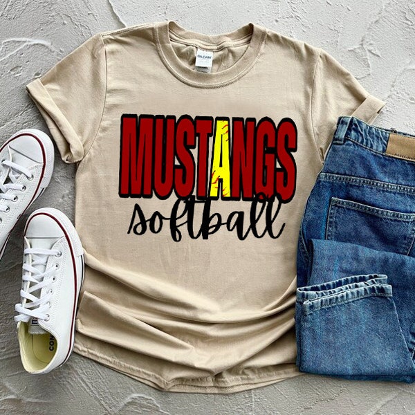 Mustangs Softball PNG | Sublimation Design | Mustangs Digital Download | Custom Digital | Mustangs PNG | Softball PNG