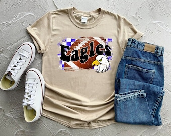 PNG de Futebol Americano Eagles Blue | Design de Mascote para Espírito Escolar | Arquivo para Sublimação | Camiseta para o Dia do Jogo | Design de Camiseta de Futebol Americano | Download Digital