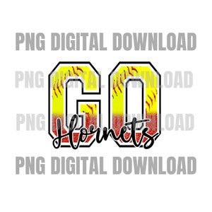 Hornets Softball PNG | Hornets Sublimation Design | Hornets Digital Download | Printable Artwork | Custom Digital | Hornets PNG