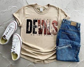 Leave it all on the field Devils Football Png | Devils PNG | Digital Download | Custom Digital