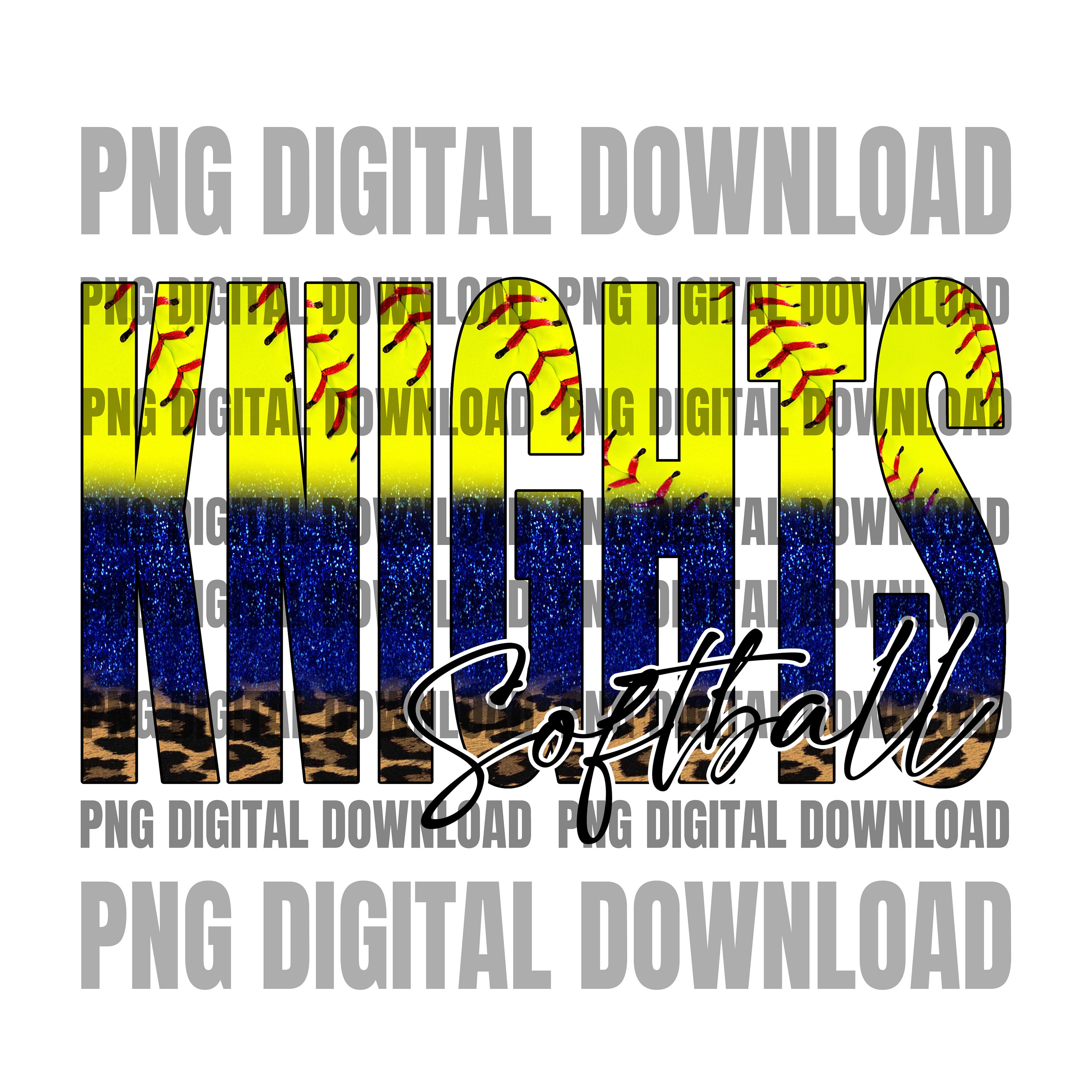 Knights Softball PNG Softball Sublimation Design Etsy
