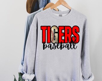 Tigers Baseball PNG, Game Day Team Shirt Design, Baseball Sublimation Graphic, School Spirit File, Instant Download