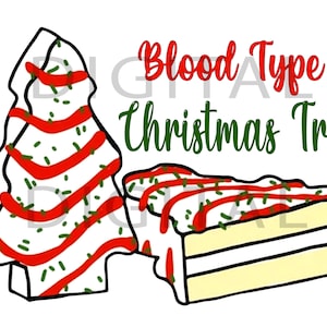 Albero di Natale del gruppo sanguigno little debbie / Little Debbie Christmas cake Sublimation Design / Little Debbie Digital Download