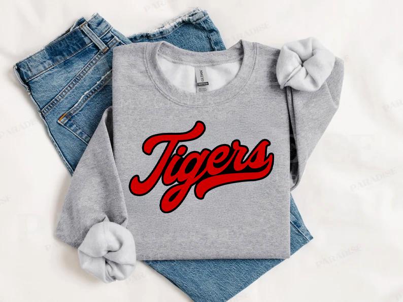 Cursive Red Athletic R Red Cursive Tigers PNG, Team Mascot Shirt Design, Game Day School ...