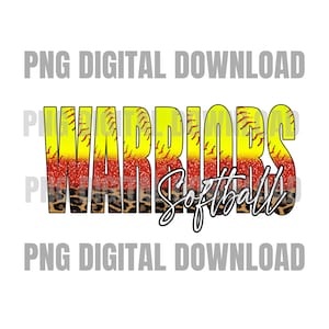 Warriors Softball Sublimation Design | Sublimation PNG | Digital Download | Softball Sublimation | Digital Art | Warriors PNG
