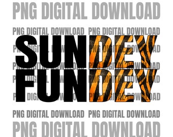 Sundey Fundey Bengals Fútbol PNG / Diseño de mascota para espíritu escolar / Diseño de camiseta de fútbol / Archivo de sublimación / Día de partido / Descarga digital