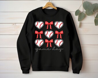 Game Day Baseball Bow PNG | Red Coquette Bow | Digital Download | Coquette Bows Png | Baseball Bow PNG
