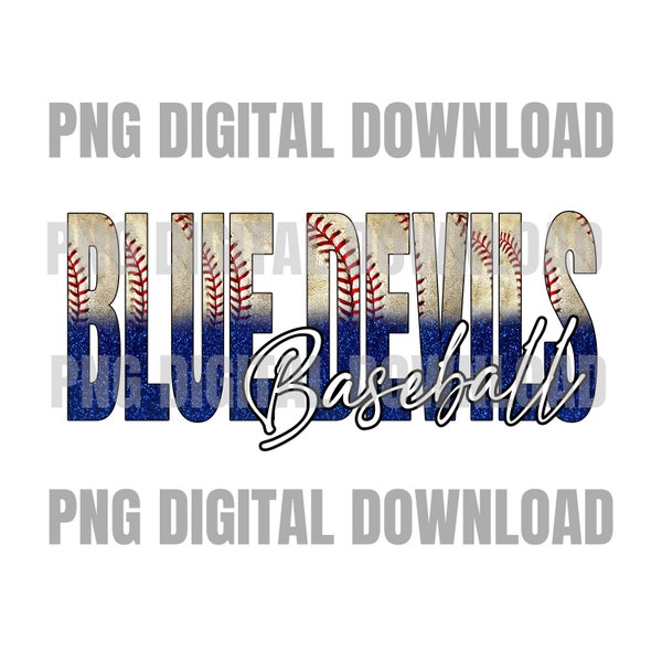 Blue Devils Baseball PNG | Blue Devils Sublimation Design | Blue Devils Digital Download | Baseball Sublimation | Blue Devils PNG