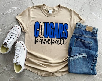 Cougars Baseball PNG / Cougars Download digitale / Sublimazione baseball / Digitale personalizzato / Cougars PNG
