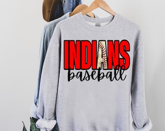 Indians Baseball PNG | Sublimation Design | Sublimation PNG | Digital Download | Printable Artwork | Baseball png | Indians PNG