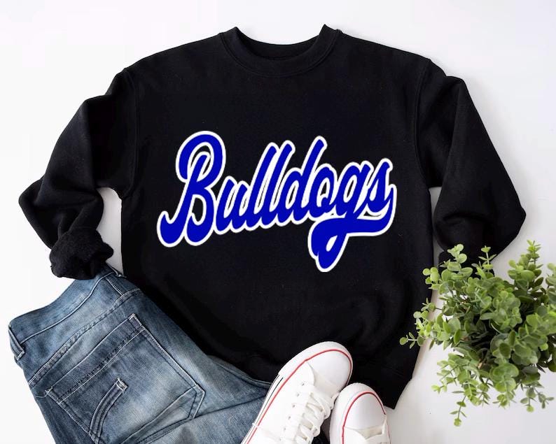Bulldogs Blue Cursive PNG | School Spirit Mascot Design | Football ...