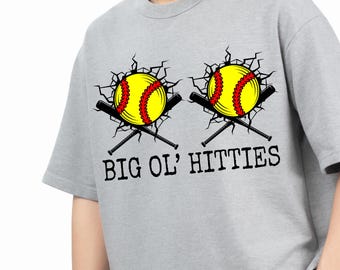 Big Ol' Hitties PNG | Digital Download | Baseball png | Baseball Humor PNG | Custom Digital | Softball Humor PNG